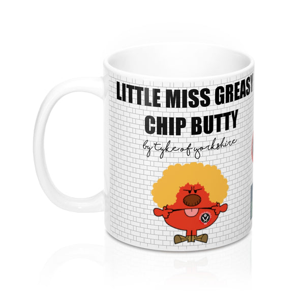Yorkshire Football Mug - Sheffield United - Little Miss Greasy Chip Butty - Yorkshire Clobber and Threads