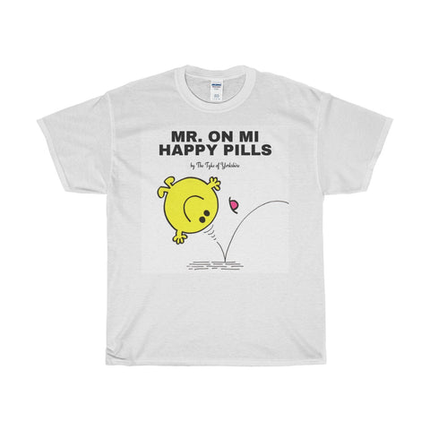 Yorkshire Mr Men TShirt - Mr On mi happy pills - Yorkshire Clobber and Threads