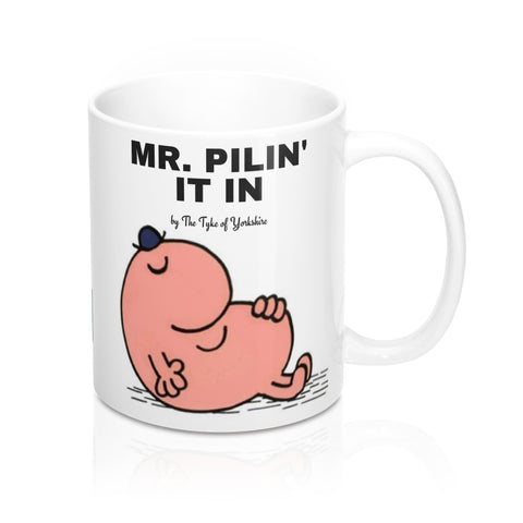 Yorkshire Mr Men Mug - Mr Pilin' it in - Yorkshire Clobber and Threads