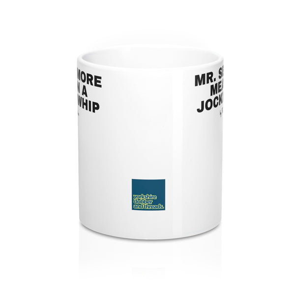 Yorkshire Mr Men Mug - Mr More Meat on a Jockeys Whip - Yorkshire Clobber and Threads
