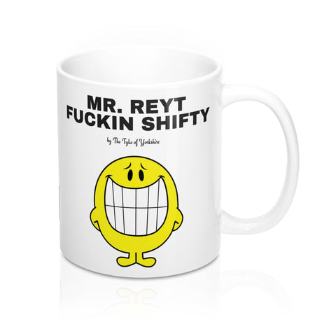 Yorkshire Mr Men Mug - Mr Reyt Fuckin Shifty - Yorkshire Clobber and Threads